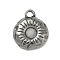 304 Stainless Steel Pendant Cabochon Settings, Flat Round, Stainless Steel Color, Tray: 3.5mm, 13.5x11.5x2.5mm, Hole: 2mm