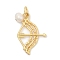 Natural Cultured Freshwater Pearl & Brass Pendants, Bow and Arrow Charms, Rack Plating, Cadmium Free & Lead Free, Long-Lasting Plated, Real 18K Gold Plated, 27.5x18.5x1.5mm, Hole: 4.5mm