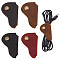 AHADEMAKER 4Pcs 4 Colors Cowhide Leather Cord Organizers, Cable Wire Management Wrap, with Snap Button, Mixed Color, 5.9x3.8x0.65cm, 1pc/color