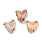 Brass Glass Rhinestone Sew on Rhinestones, Heart, Mixed Color, Platinum, 9x8x5.5mm, Hole: 1mm