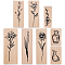 Flower Wooden Rubber Stamps Sets, Stamps Set for DIY Craft Card Scrapbooking Supplies, Mixed Shapes, Navajo White, 32.5~65x14.5~25x24~24.5mm