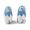 Handmade Porcelain Beads, Parrots, Famille Rose Porcelain, Deep Sky Blue, 20x11x11.5mm, Hole: 2mm