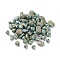 Opaque Acrylic Beads, Golden Metal Enlaced, Mixed Shapes, Light Sea Green, 10.5~20x7~20x5~9mm, Hole: 1.2~2mm, about 462pcs/500g
