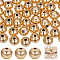 40Pcs Rack Plating Brass Beads, Long-Lasting Plated, Round, Real 14K Gold Plated, 10mm