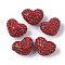 Polymer Clay Rhinestone Beads, Heart, Light Siam, PP12(1.8~1.9mm), 8 Rows Rhinestone, 16x20~21x13.5mm, Hole: 1.8mm