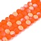 Transparent Glass Beads Strands, Faceted, Frosted, Half AB Color Plated, Rondelle, Dark Orange, 8x6mm, Hole: 1mm, about 60~62pcs/strand, 39~40cm