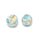 Lampwork Beads, Round, Light Sea Green, 9.5~10mm, Hole: 1.5mm