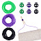 15M 3 Colors Hollow Pipe PVC Tubular Synthetic Rubber Cord, Wrapped Around White Plastic Spool, with 6Pcs 3 Colors Plastic Cord Locks, Mixed Color, Cord: 2mm, Hole: 1mm, about 5m/color