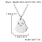 Halloween 304 Stainless Steel Laser Cut Pendant Necklaces, Stainless Steel Color, Non-Tarnish, Ghost, 17.72 inch(45cm), pendant: 18x16mm