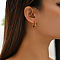 Fashionable 201 Stainless Steel Twist Hoop Earrings, Real 18K Gold Plated, 15x15mm