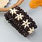 Bohemia & Ethnic Style Wood Stretch Bracelets for Women, Coconut Brown, Inner Diameter: 2-1/8~2-1/2 inch(5.3~6.2cm)