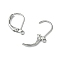 Tarnish Resistant 304 Stainless Steel Leverback Earring Findings, with Loop, Stainless Steel Color, 15x10x1.5mm, Hole: 1.5mm