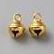 Brass Bell Charms, Christmas Bell Charms, Golden, 8.5x6mm, Hole: 1.4mm
