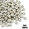 200Pcs CCB Plastic Spacer Beads, Flat Round, Platinum, 6x2.8mm, Hole: 1.4mm
