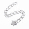 Tarnish Resistant 304 Stainless Steel Chain Extender, with Star Charms, Stainless Steel Color, 55x2.8mm