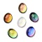 Glass Cabochons, with Glitter Powder, Oval, Mixed Color, 10x8x5mm