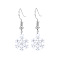 Snowflake Alloy Enamel Dangle Earrings, with Rhinestone, Platinum, 38.7x15.4mm