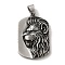316L Surgical Stainless Steel Big Pendants, Antique Silver, Rectangle Charm, Lion, 53x33x6.5mm, Hole: 10.5x7.5mm