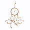 Home Pendant Decoration, Wind Bells, Feathers Handmade Woven Net/Web with Feather, Coconut Brown, 47.5x13cm