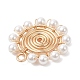 4 шт. 4 подвески из круглой бусины с ракушками и жемчугом PALLOY-TA00328-5
