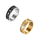 2 шт. 2-х цветные кольца из нержавеющей стали для женщин и мужчин RJEW-GO0001-01-1