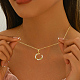 Женские ожерелья с подвесками в виде звезд из латуни с микропаве из кубических цирконий и искусственного жемчуга ED7102-3-4