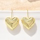 Текстурированные серьги-подвески в форме сердца из латуни EJEW-B132-04G-2