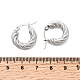 Серьги-кольца из нержавеющей стали 304 с закрученными кольцами EJEW-Z146-01P-01-3