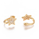 Серьги-манжеты с цирконом из позолоченной латуни X-EJEW-L244-39G-2