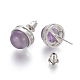 Природный аметист серьги стержня EJEW-F162-H07-3