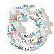 3 шт. набор браслетов ручной работы из полимерной глины и стеклянных биконусных бусин на рождественскую тематику QY3550-2-1