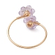 Кольца с цветочным натуральным гранатом RJEW-JR00779-5