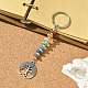 Брелок-подвеска «Древо жизни» из камня и сплава чакры из натуральной лавы KEYC-JKC00644-04-2