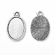 Тибетский стиль старинное серебро литые сеттинги кабошон плоский овал подвесные X-TIBEP-M022-36AS-2