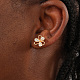 Элегантные латунные серьги-гвоздики в форме клевера ZM7919-1