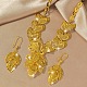 Комплекты из латунных ожерелий и серег-колец с полыми листьями для женщин FS-WGD13A8-01-2