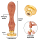 Латунная восковая печать с деревянной ручкой AJEW-WH0412-0302-2