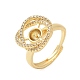 Цветочная латунь микропаве кубический цирконий регулируемые настройки кольца KK-K297-09G-1