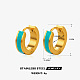 Серьги-кольца из нержавеющей стали 304 с эмалью FS-WG74D91-04-1