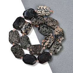 Природные снежинка обсидиан бисер нитей G-B125-P21-01