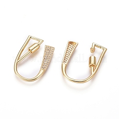 Латунь микропаве кубический цирконий винт карабин подвески с замком KK-I033-01G-U