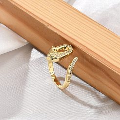 Кольца-манжеты из латуни с микро-паве и прозрачным циркониевым покрытием для женщин&nbsp;RJEW-M028-108G