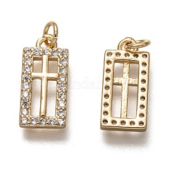 Латунные микропаве прозрачные подвески с фианитом ZIRC-B002-06G