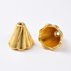 Золотой тон тибетский стиль крышки шарика&nbsp;X-EA10181Y-G