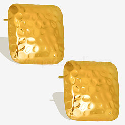 Элегантные квадратные серьги-гвоздики из нержавеющей стали 304 с текстурой&nbsp;QF1514-2