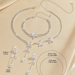 Комплекты из латунных подвесок с микропаве из прозрачных кубических цирконий FS-WG6E2D2-01