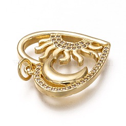 Латунные микропаве прозрачные подвески с фианитом ZIRC-C020-07G