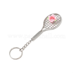 Железные брелоки в виде теннисной ракетки и цветка&nbsp;KEYC-JKC01443