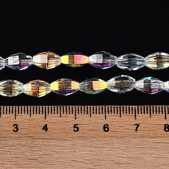 Стеклянные бусины с гальваническим покрытием &nbsp;GLAA-Q101-03A-AB06