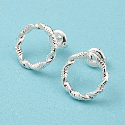 Серьги-гвоздики из нержавеющей стали 304 с полым кольцом для женщин EJEW-N907-003S